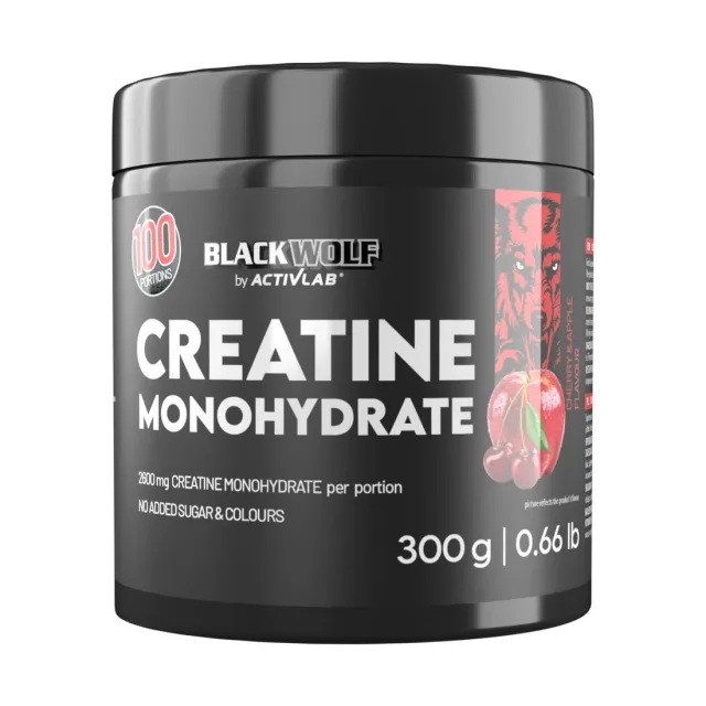 Креатин моногідрат ActivLab Black Wolf Creatine Monohydrate, 300 грам - Вишня-яблуко