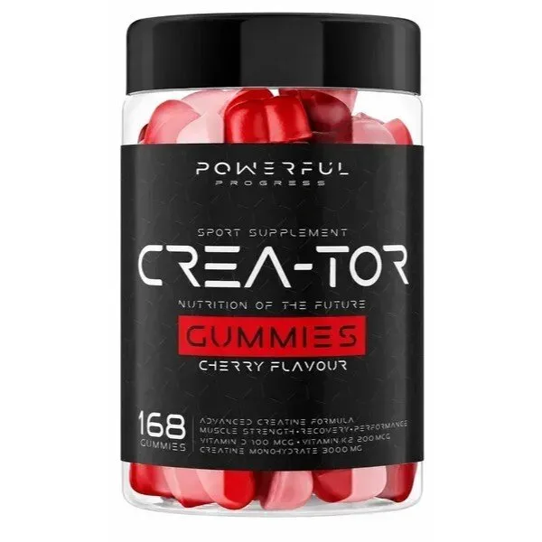 Креатин моногідрат у желейках Powerful Progress Crea-Tor Gummiues, 166 желеок - Вишня