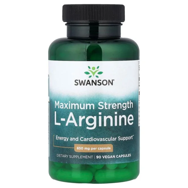 Л-Аргінін Swanson L-Arginine 850 mg Maximum Strength, 90 вегакапсул
