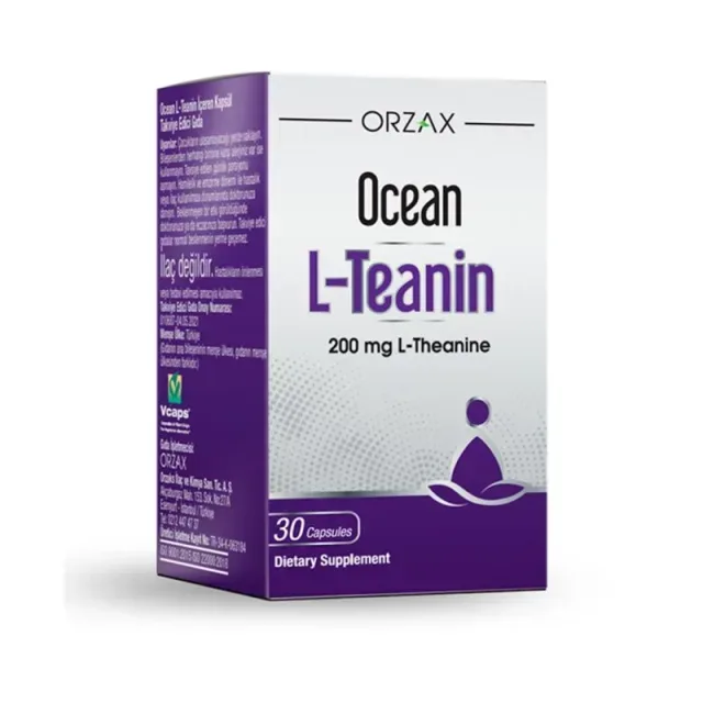 L-теанин Orzax Ocean L-Teanin 200 mg, 30 капсул для поддержки общего самочувствия