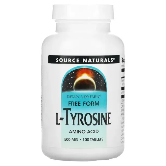 L-тирозин Source Naturals L-Tyrosine 500 mg, 100 таблеток для концентрации внимания
