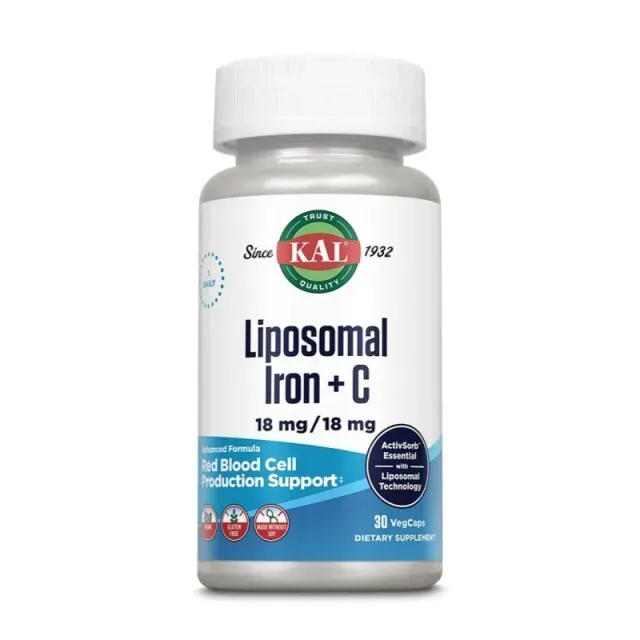 Ліпосомальне залізо KAL Liposomal Iron + C, 30 вегакапсул