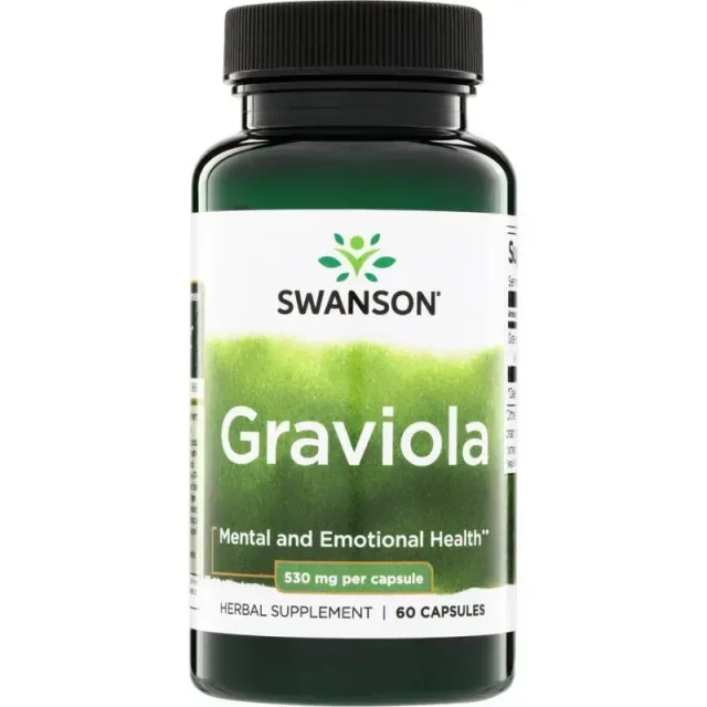 Листя гравіоли Swanson Graviola 530 mg, 60 капсул