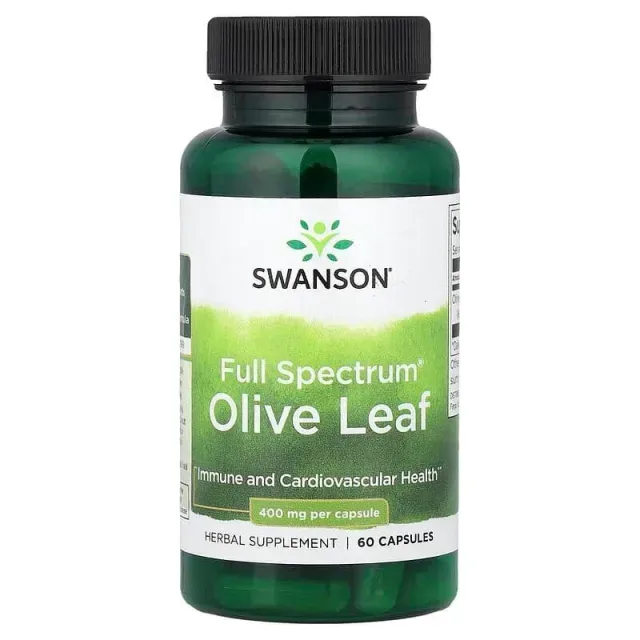 Листя оливи Swanson Olive Leaf Extract 400 mg Full Spectrum, 60 капсул