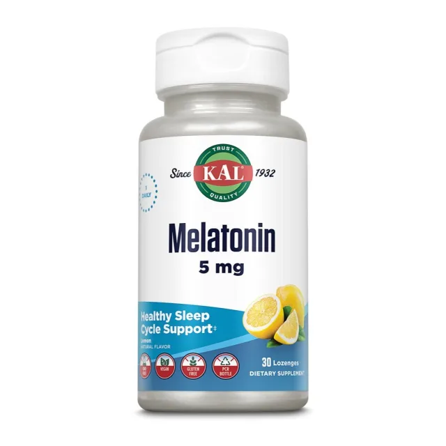 Льодяники з мелатоніном KAL Melatonin 5 mg, 30 льодяників - Лимон