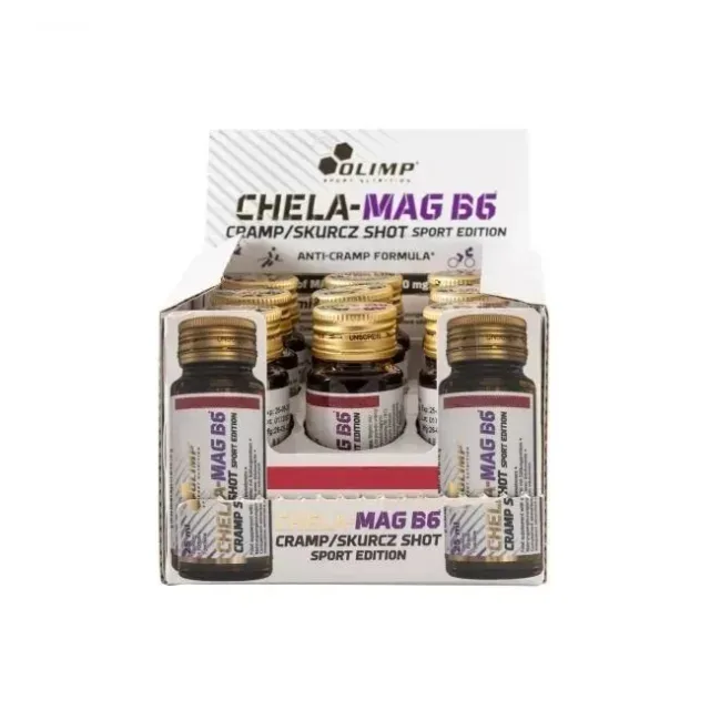 Магне - В6 Olimp Sport Nutrition Sport Edition Chela-Mag B6 Cramp Shot, 9*25 мл - Вишня