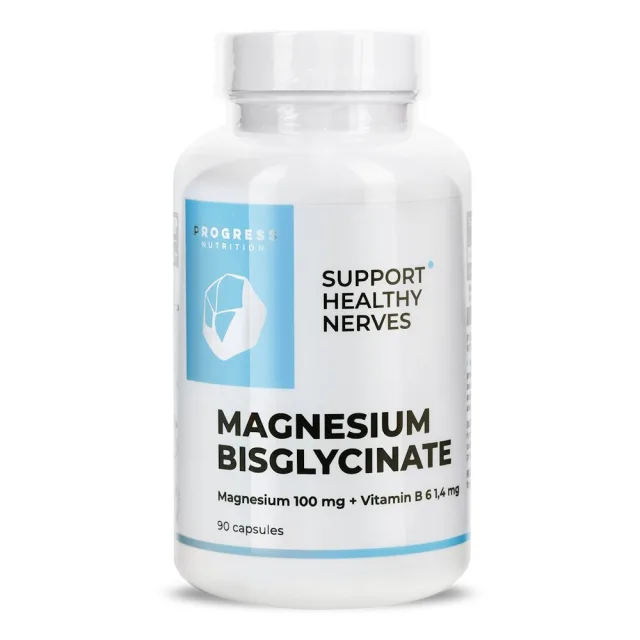 Магній бісгліцинат Progress Nutrition Magnesium Bisglycinate, 90 капсул для покращення загального стану здоров'я