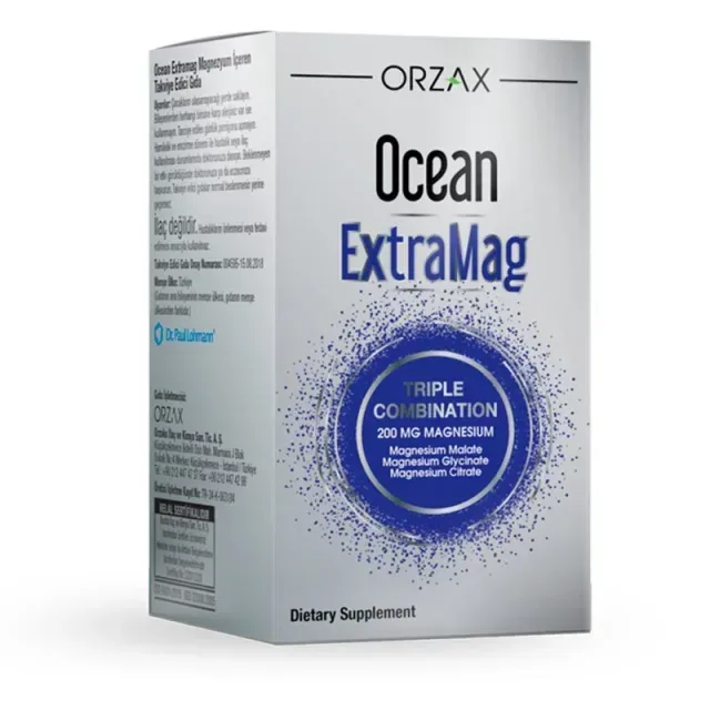 Магний цитрат, малат и глицинат Orzax Ocean Extramag, 30 таблеток