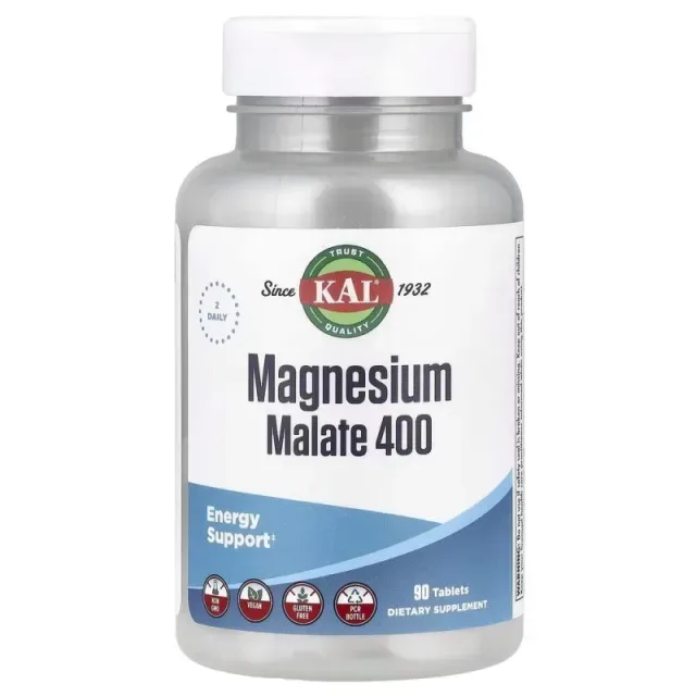 Магний малат KAL Magnesium Malate 400 mg, 90 таблеток для поддержки мышечной функции