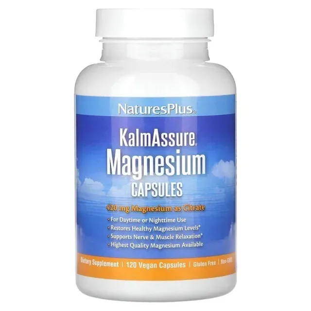 Магній Natures Plus Kalm Assure Magnesium, 120 вегакапсул