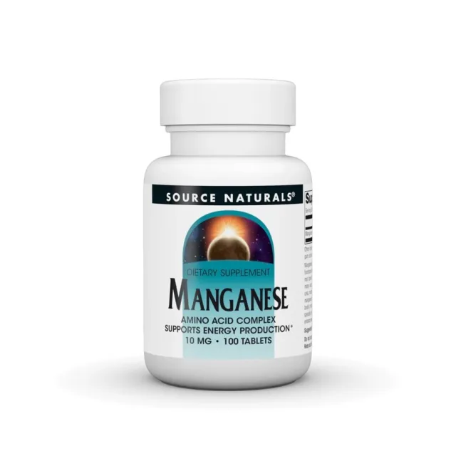 Марганець Source Naturals Manganese 10 mg, 100 таблеток