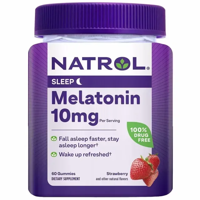 Melatonin 10 mg Gummies, 60 желейок, полуниця