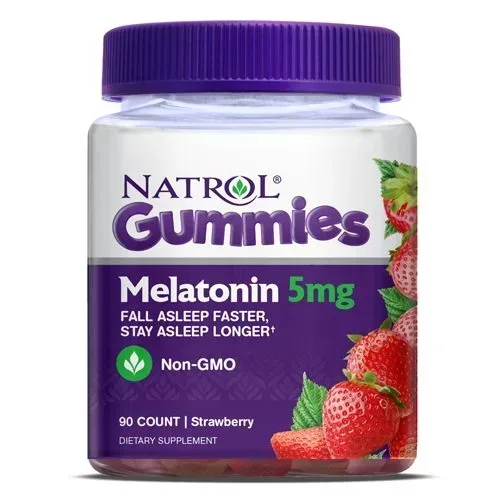 Melatonin 5 mg Gummies, 90 желейок, полуниця