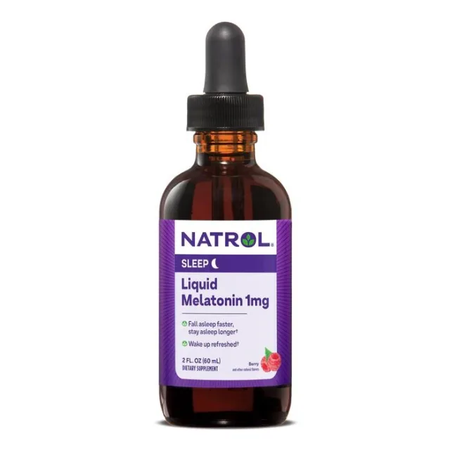 Мелатонін Natrol Melatonin 1 mg Liquid, 60 мл - Полуниця для сну