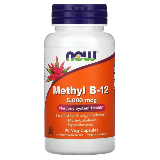 Метилкобаламін NOW Methyl B12 5000 mcg, 90 вегакапсул