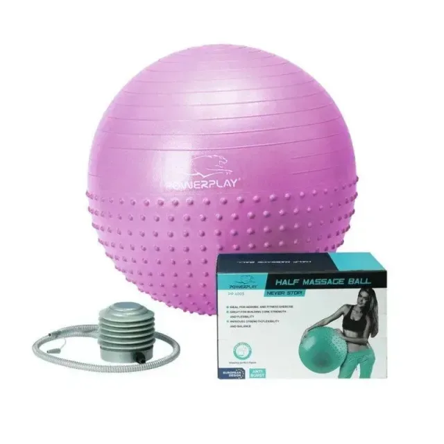 М'яч для фітнесу Power Play 4003 75 см, Light Purple із насосом