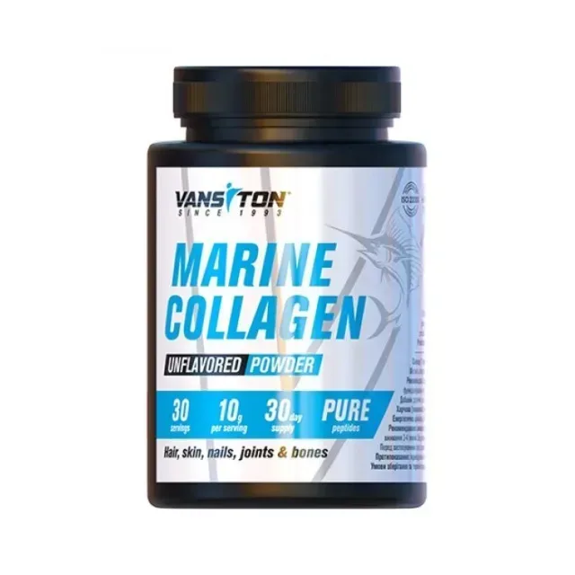 Морской коллаген Vansiton Marine Collagen, 300 грамм - Черная смородина для кожи, волос и ногтей