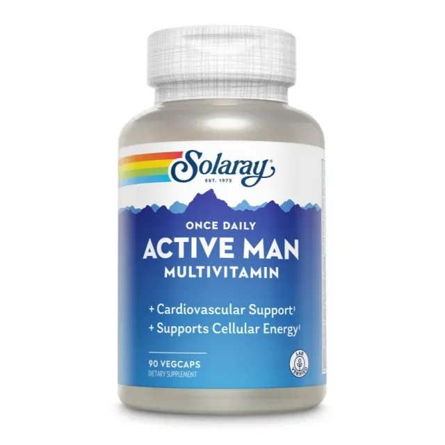 Мультивітаміни для чоловіків Solaray Once Daily Active Man Multivitamin, 90 вегакапсул