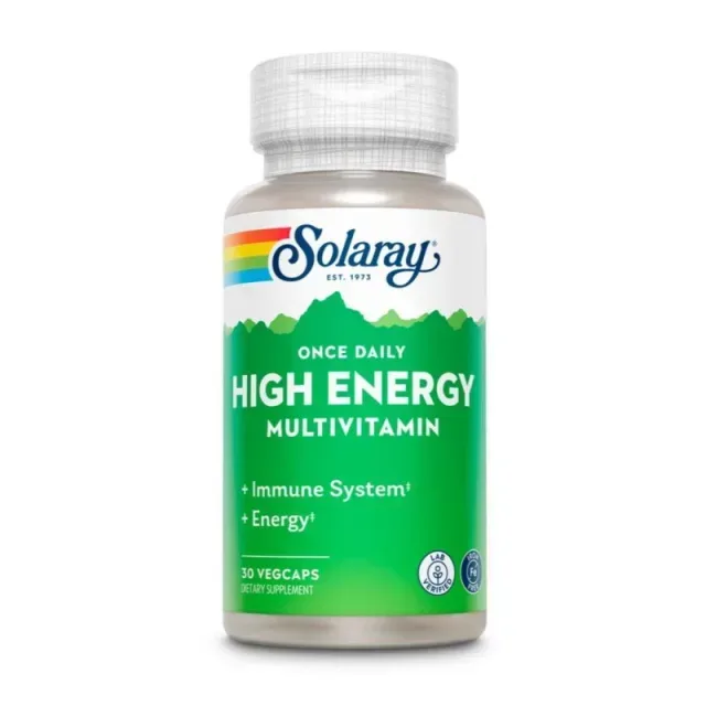 Мультивітамінний комплекс Solaray Once Daily High Energy Multivitamin Iron-Free, 30 вегакапсул без заліза