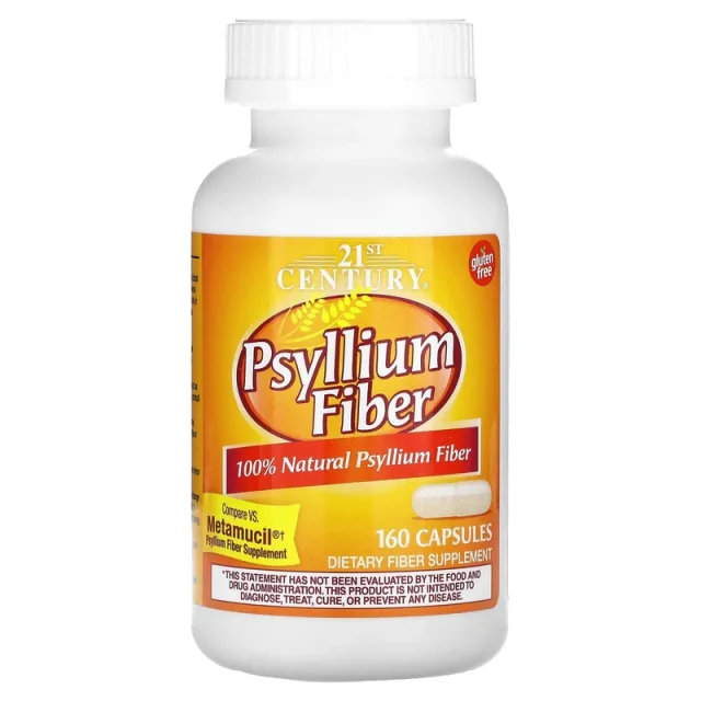 Натуральна добавка 21st Century Psyllium Fiber, 160 капсул