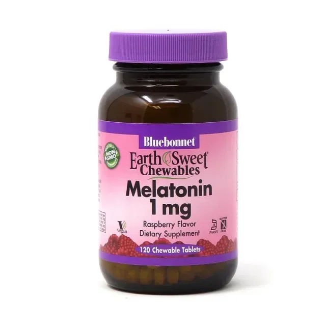 Натуральна добавка Bluebonnet Nutrition Earth Sweet Chewables Melatonin 1 mg, 120 жувальних таблеток