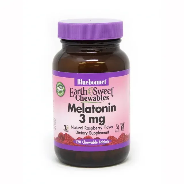 Натуральна добавка Bluebonnet Nutrition Earth Sweet Chewables Melatonin 3 mg, 120 жувальних таблеток
