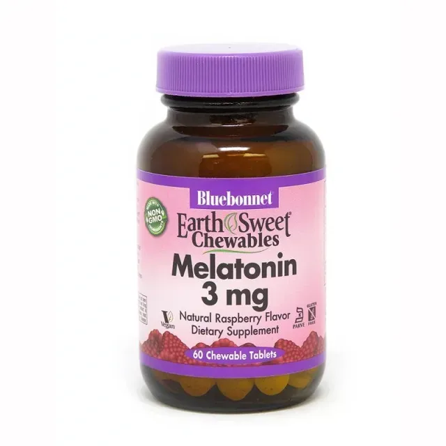 Натуральна добавка Bluebonnet Nutrition Earth Sweet Chewables Melatonin 3 mg, 60 жувальних таблеток