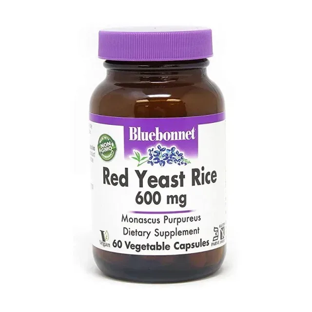 Натуральная добавка Bluebonnet Nutrition Red Yeast Rice 600 mg, 60 вегакапсул