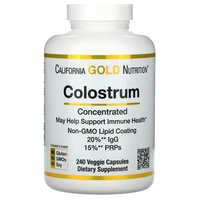 Натуральна добавка California Gold Nutrition Colostrum, 240 вегакапсул