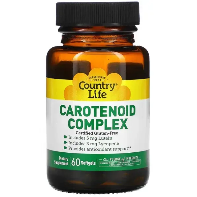 Натуральная добавка Country Life Carotenoid Complex, 60 капсул