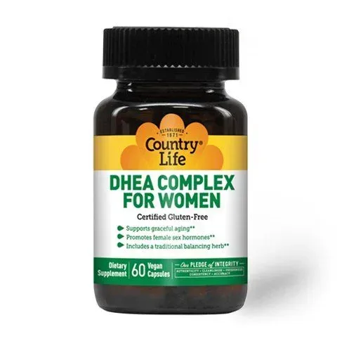 Натуральна добавка Country Life DHEA Complex for Women, 60 вегакапсул