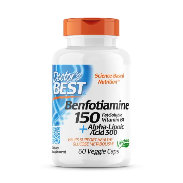 Натуральная добавка Doctor's Best Benfotiamine + ALA, 60 вегакапсул