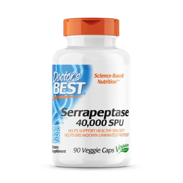 Натуральна добавка Doctor's Best Serrapeptase 40000 SPU, 90 капсул