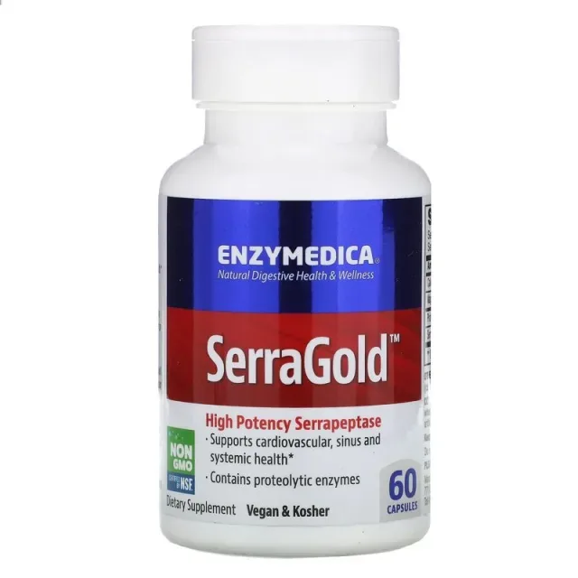 Натуральна добавка Enzymedica Serra Gold, 60 капсул