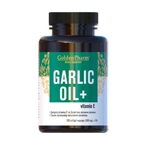Натуральна добавка Golden Pharm Garlic Oil 500 mg, 120 вегакапсул