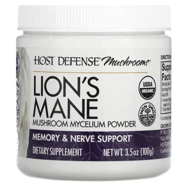 Натуральная добавка Host Defense Lion's Mane, 100 грамм