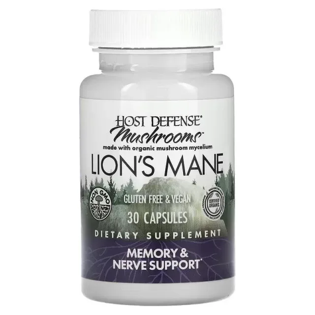 Натуральная добавка Host Defense Lion's Mane, 30 вегакапсул