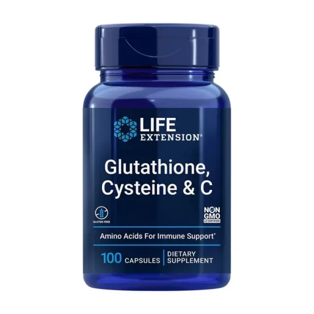 Натуральна добавка Life Extension Glutathione Cysteine & C, 100 капсул для підтримки імунної системи
