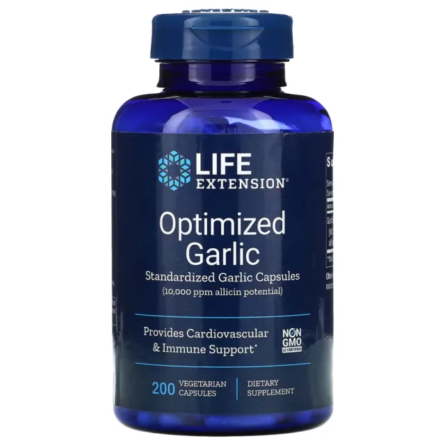Натуральна добавка Life Extension Optimized Garlic, 200 вегакапсул