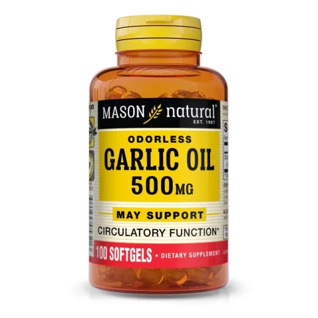Натуральная добавка Mason Natural Garlic Oil 500 mg, 100 капсул