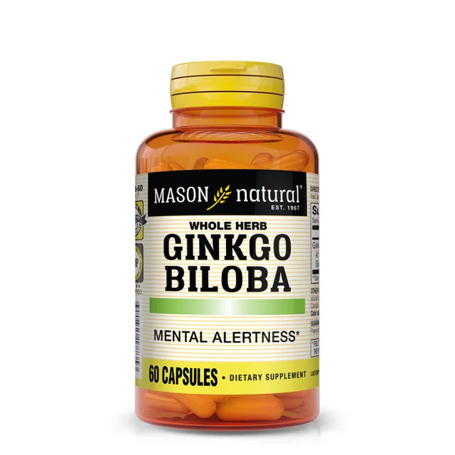 Натуральна добавка Mason Natural Ginkgo Biloba Whole Herb, 60 капсул