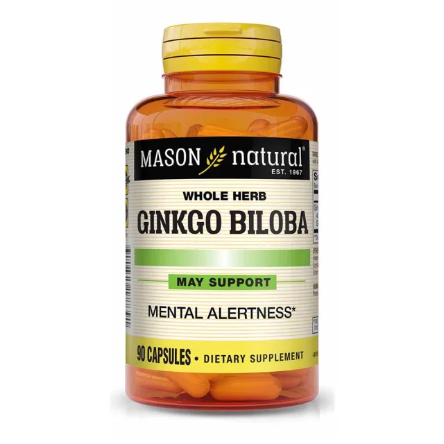 Натуральна добавка Mason Natural Ginkgo Biloba Whole Herb, 90 капсул