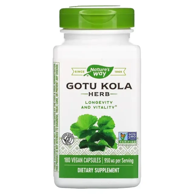 Натуральная добавка Nature's Way Gotu Kola Herb 950 mg, 180 вегакапсул