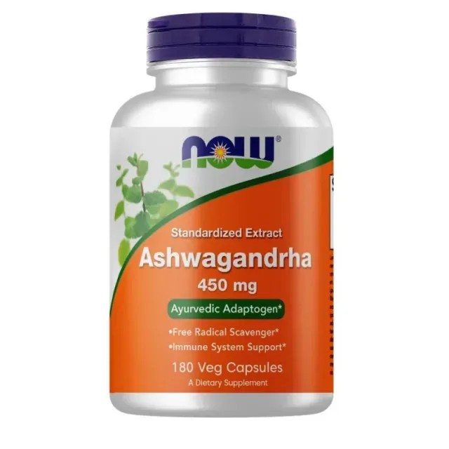 Натуральна добавка NOW Ashwagandha 450 mg, 180 вегакапсул