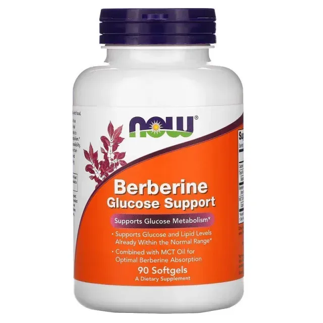 Натуральна добавка NOW Berberine Glucose Support, 90 капсул