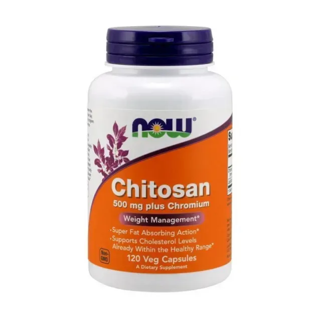 Натуральная добавка NOW Chitosan Plus 500 mg, 120 капсул