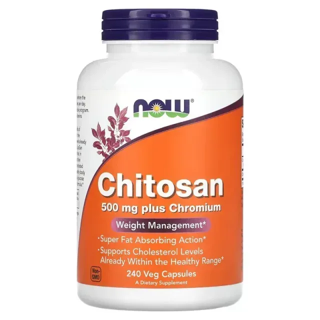 Натуральная добавка NOW Chitosan Plus 500 mg, 240 капсул