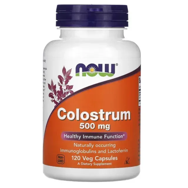 Натуральна добавка NOW Colostrum 500 mg, 120 капсул
