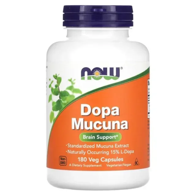 Натуральна добавка NOW Dopa Mucuna, 180 вегакапсул