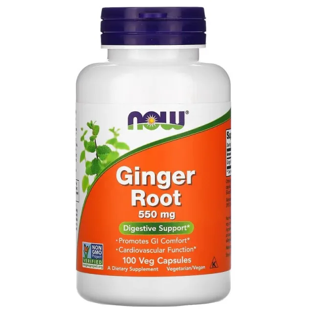 Натуральна добавка NOW Ginger Root 550 mg, 100 вегакапсул